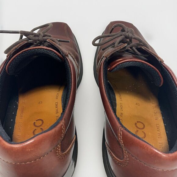 ECCO Men's Helsinki Bicycle Toe  Brown Leather Shoes 43 EU / 9-9.5 US - Picture 11 of 15